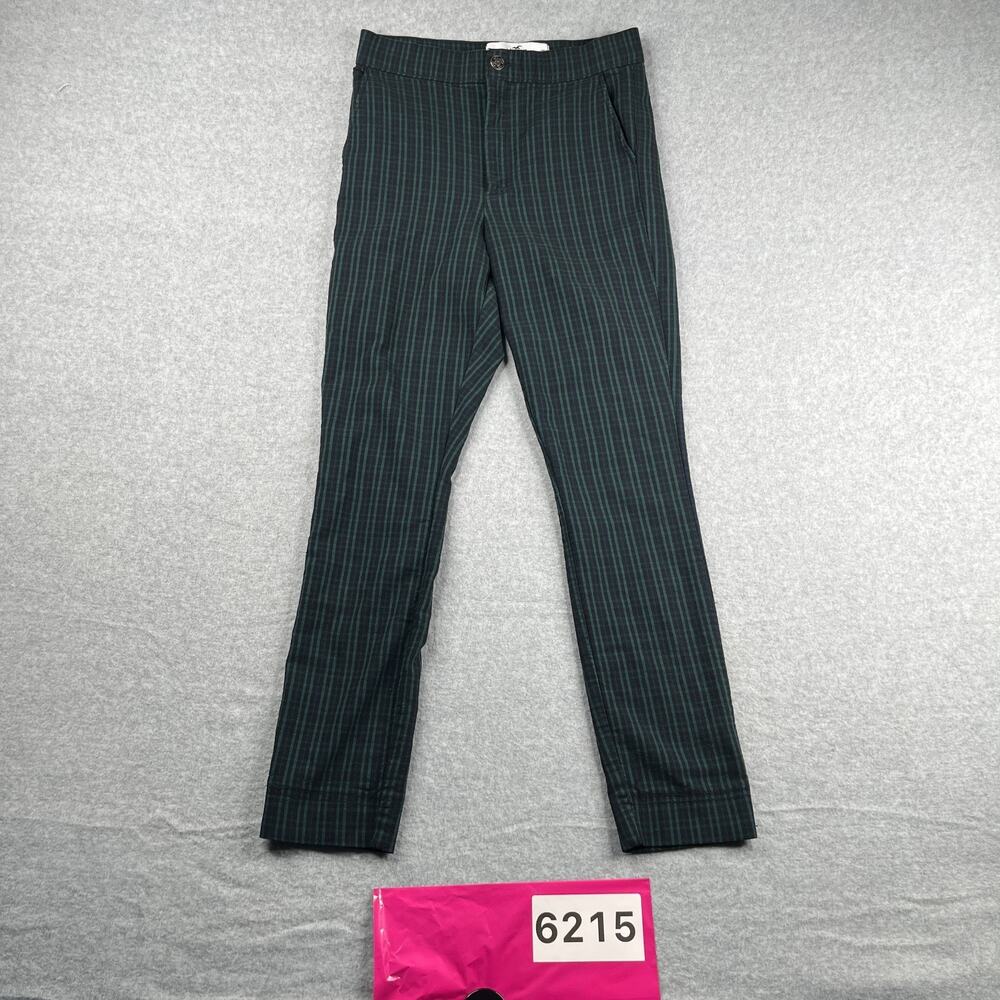 Hollister Ultra High Rise Green Blue Plaid Casual Stretch Womens Small